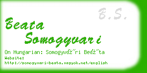 beata somogyvari business card